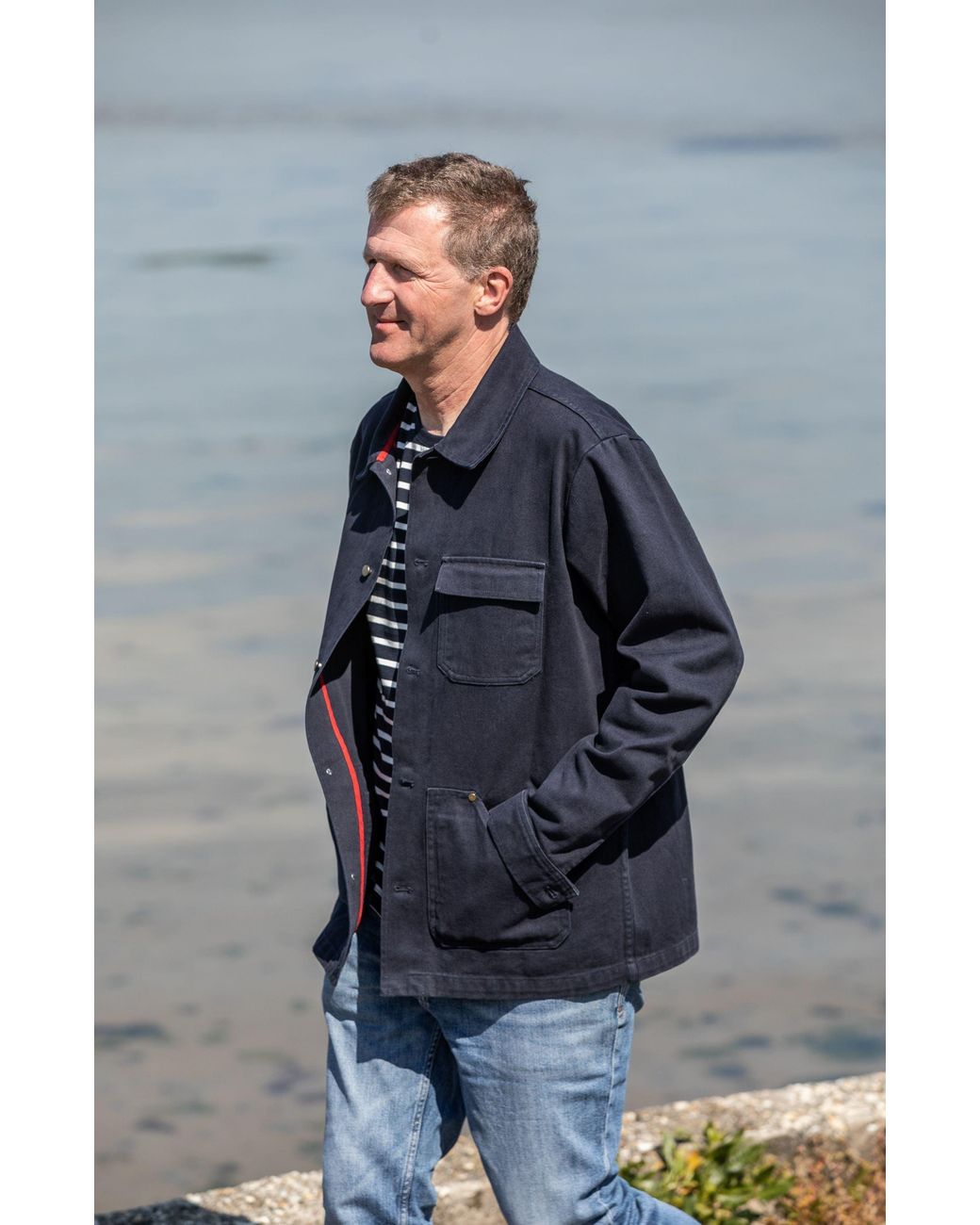 Arthur Beale Blue Canvas Chore Jacket for men