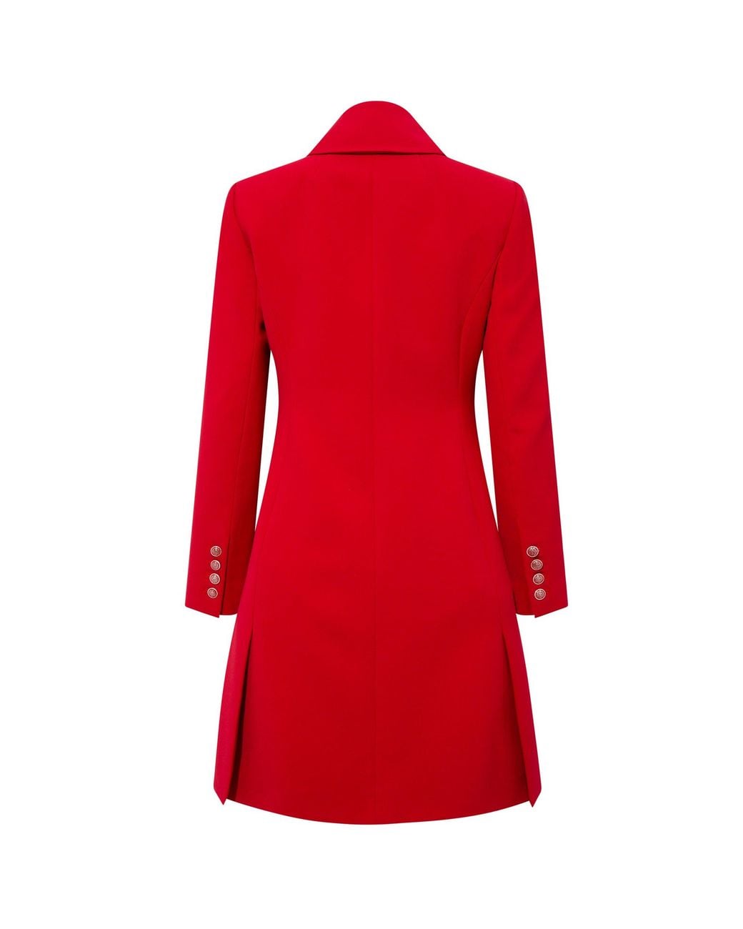Femponiq Red Asymmetric Pleated Blazer Dress