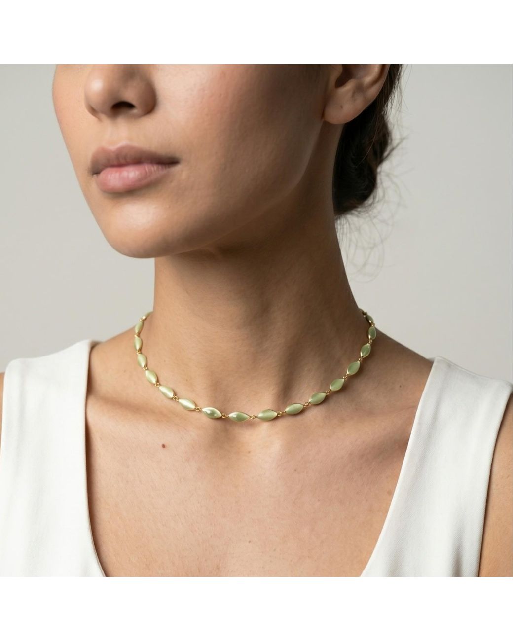 Uchi and Soto Metallic Nekomeishi Cats Eye Necklace