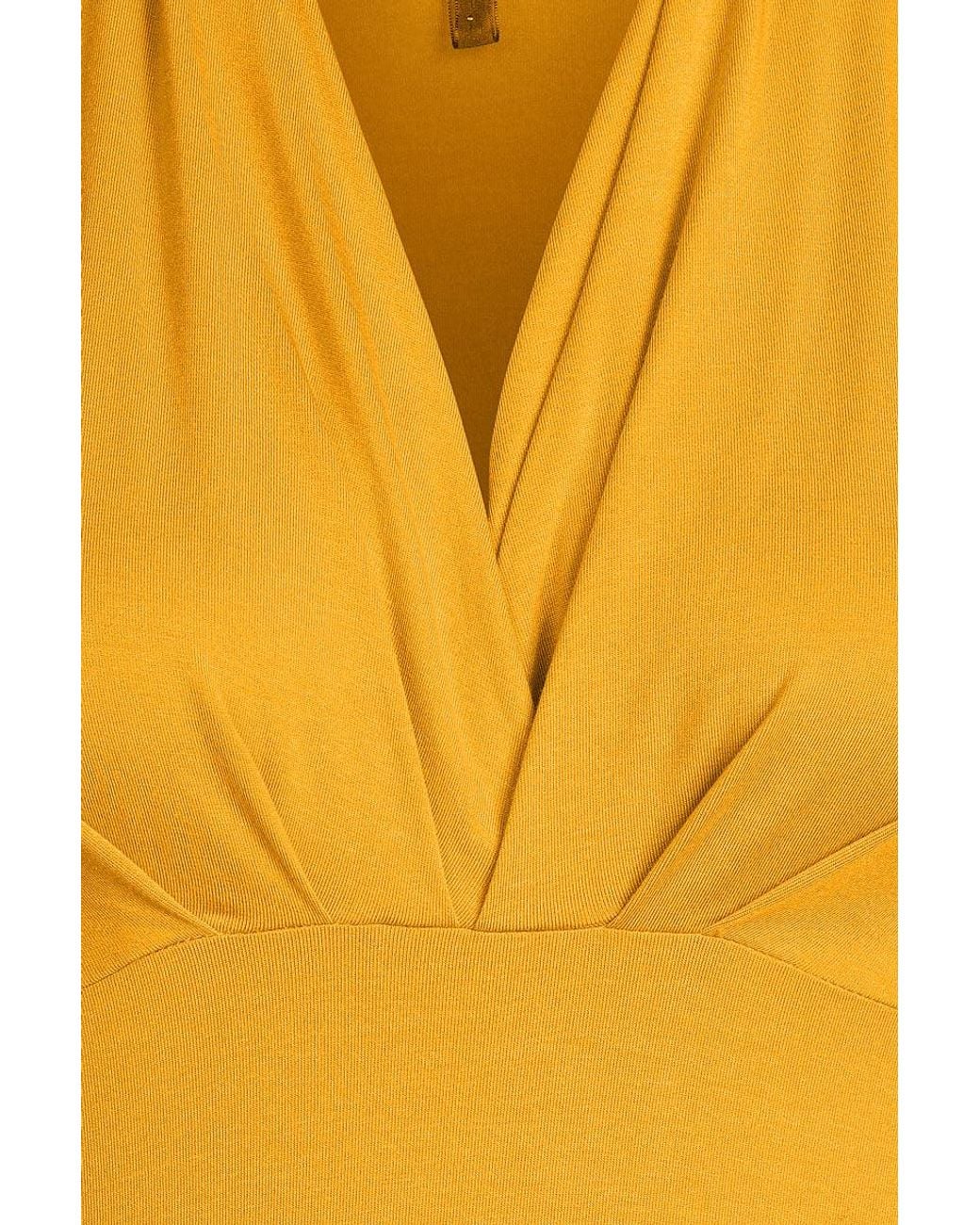 Conquista Yellow Faux Wrap Top