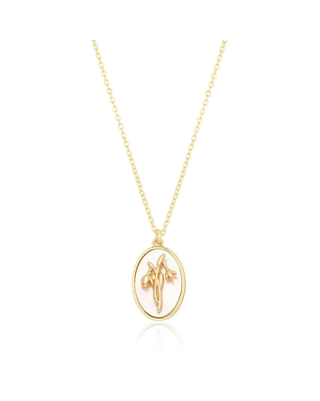 SET & STONES Metallic Katrina Birth Flower Necklace- February