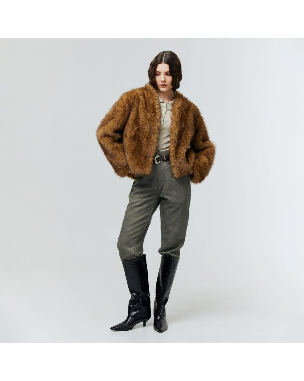 Ats the Label Brown Camille Faux Fur Jacket
