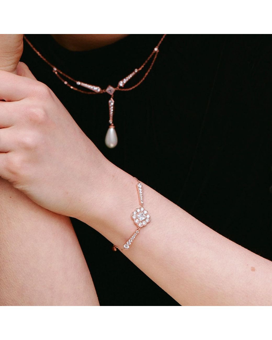 Retro Chic Metallic Ballet Bracelet