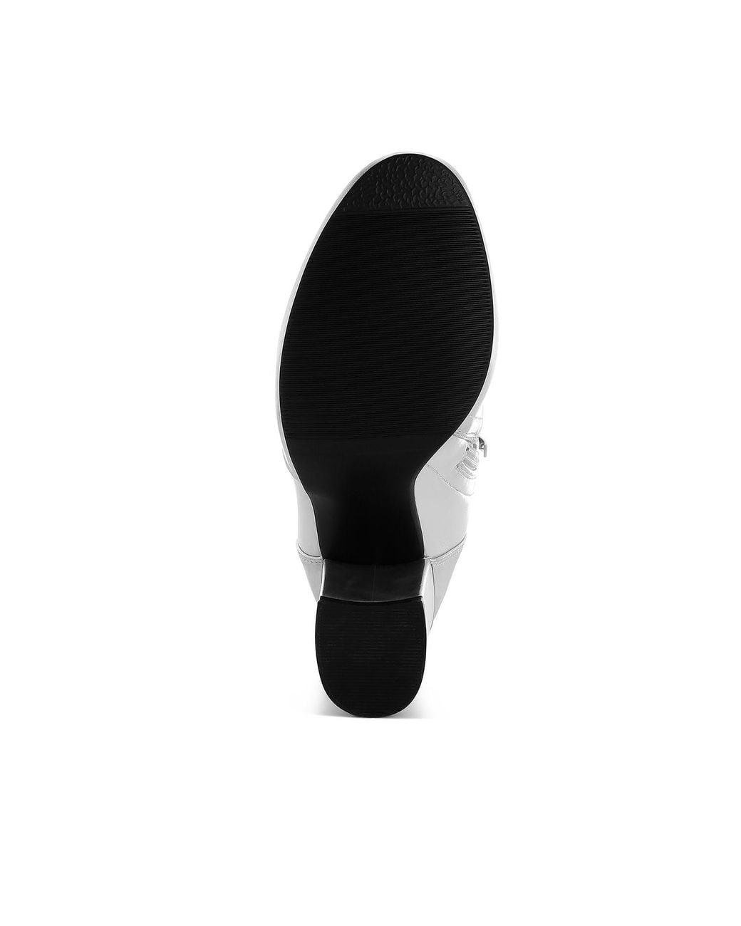 Rag & Co White Tirana Metallic Pleather Sock Boots