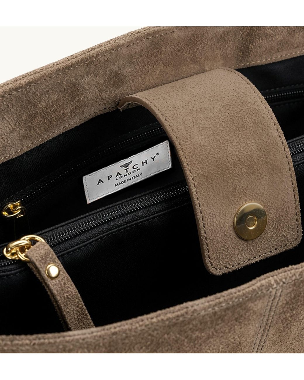 Apatchy London Brown The Izzie Mink Suede Bag