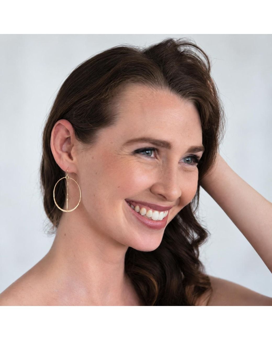 Heather Hawkins Jewelry Metallic Flat Hoop Threader Earrings