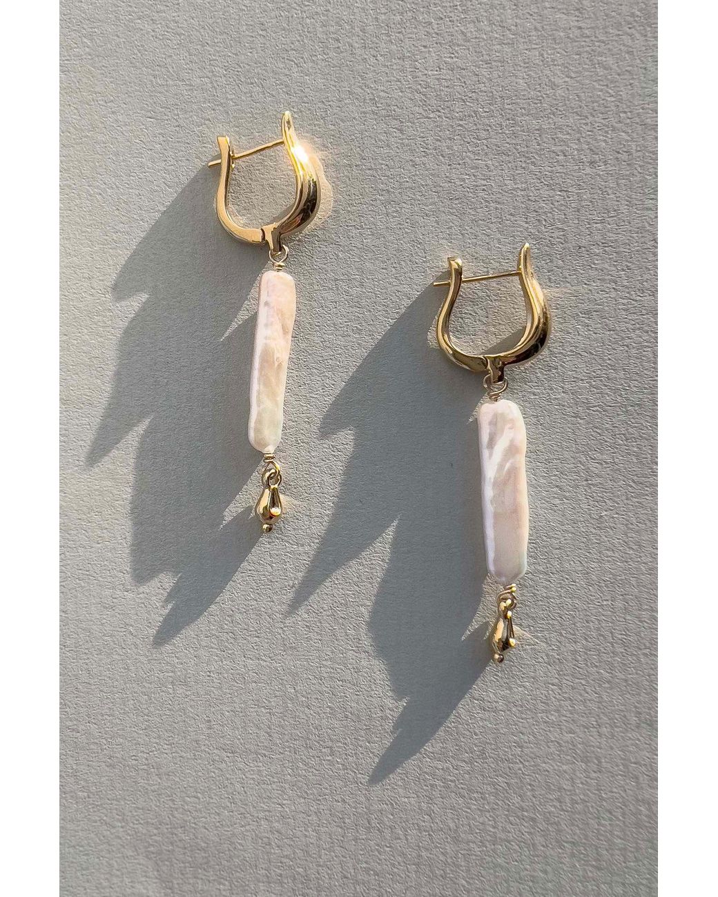 Astor & Orion White Artemis Rectangular Pearl Statement Earrings