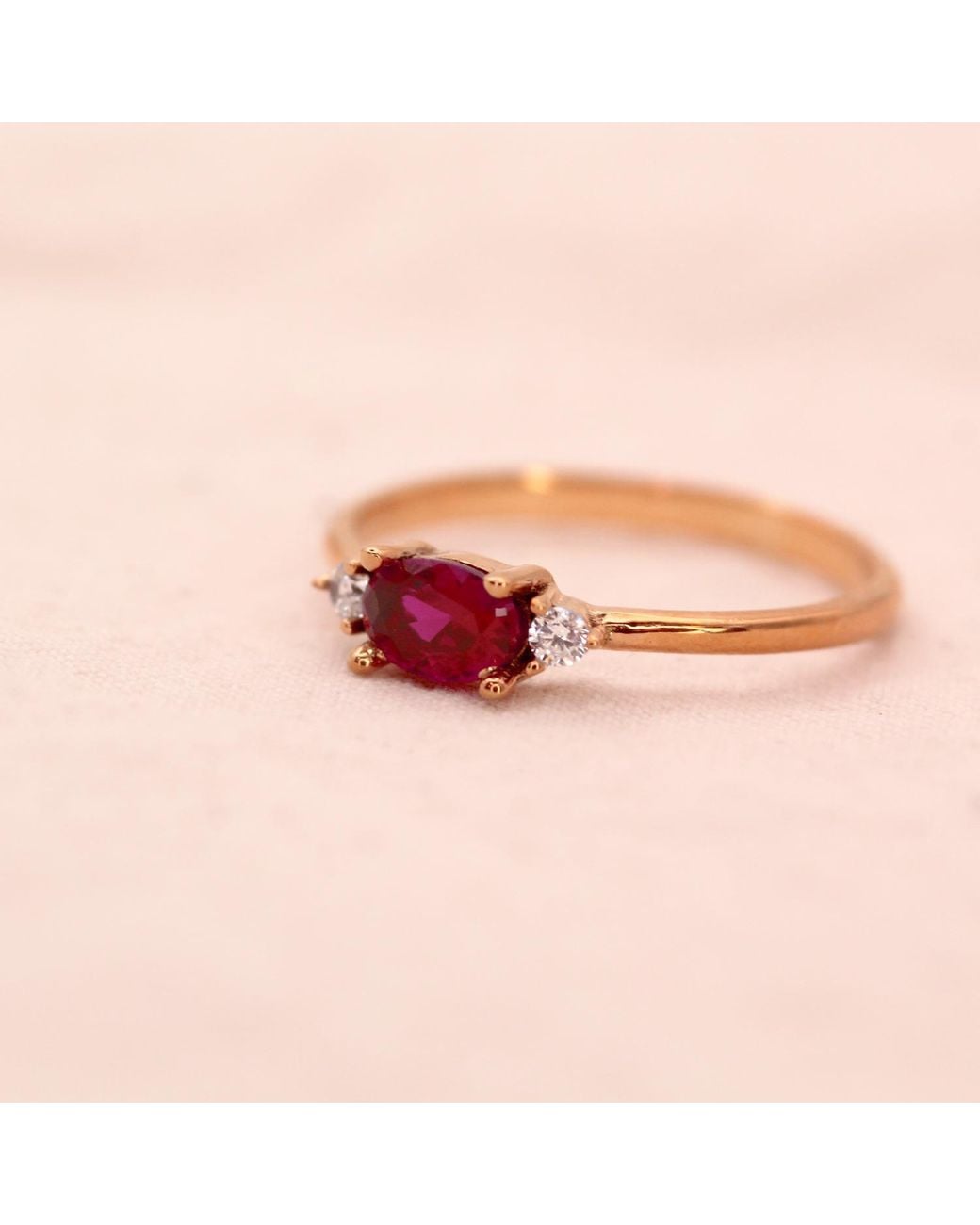 VicStoneNYC Fine Jewelry Pink Natural Oval Ruby And Diamond Ring