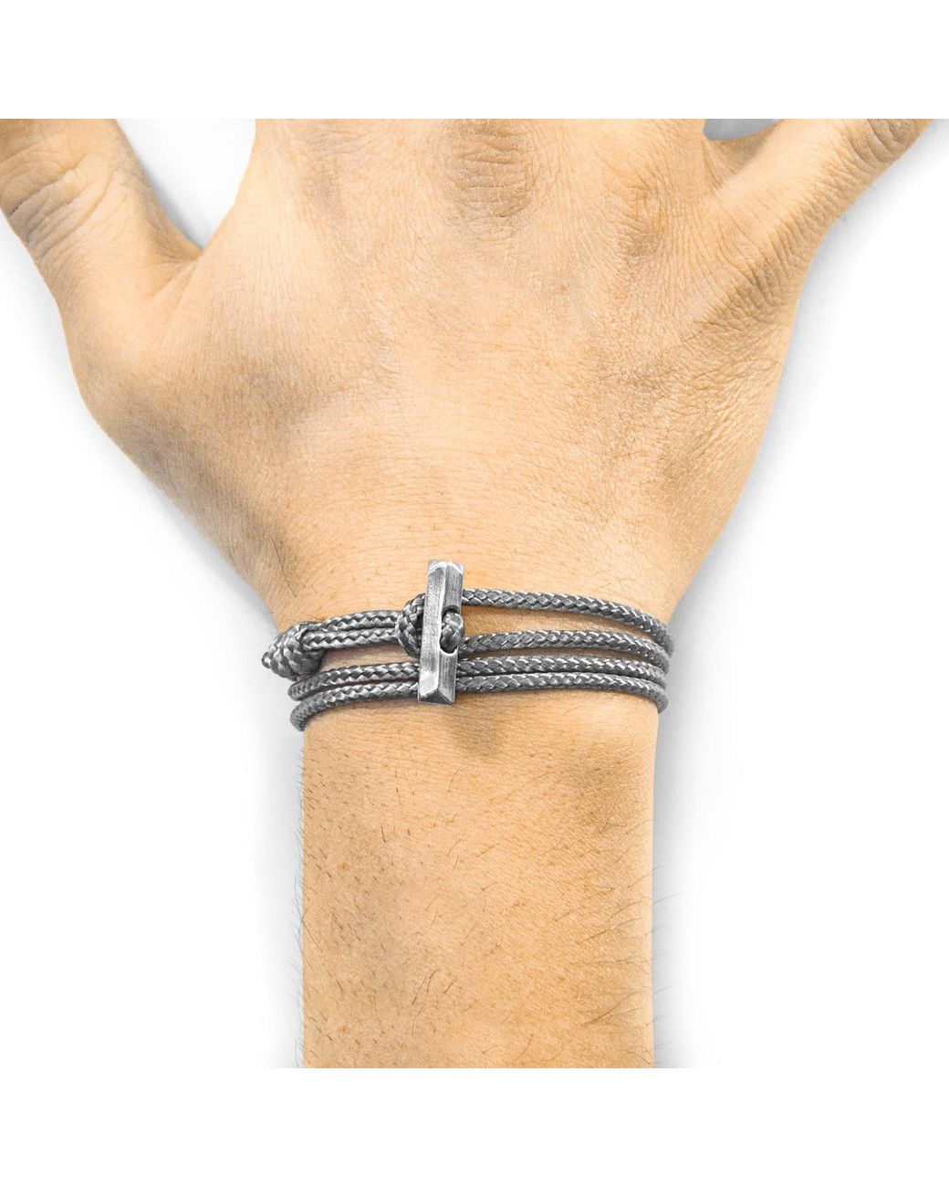 Anchor and Crew Metallic Classic Oxford & Rope Bracelet for men