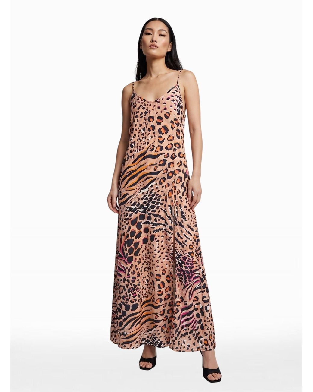 Any Old Iron White Neutrals Neutral Animal Long Dress