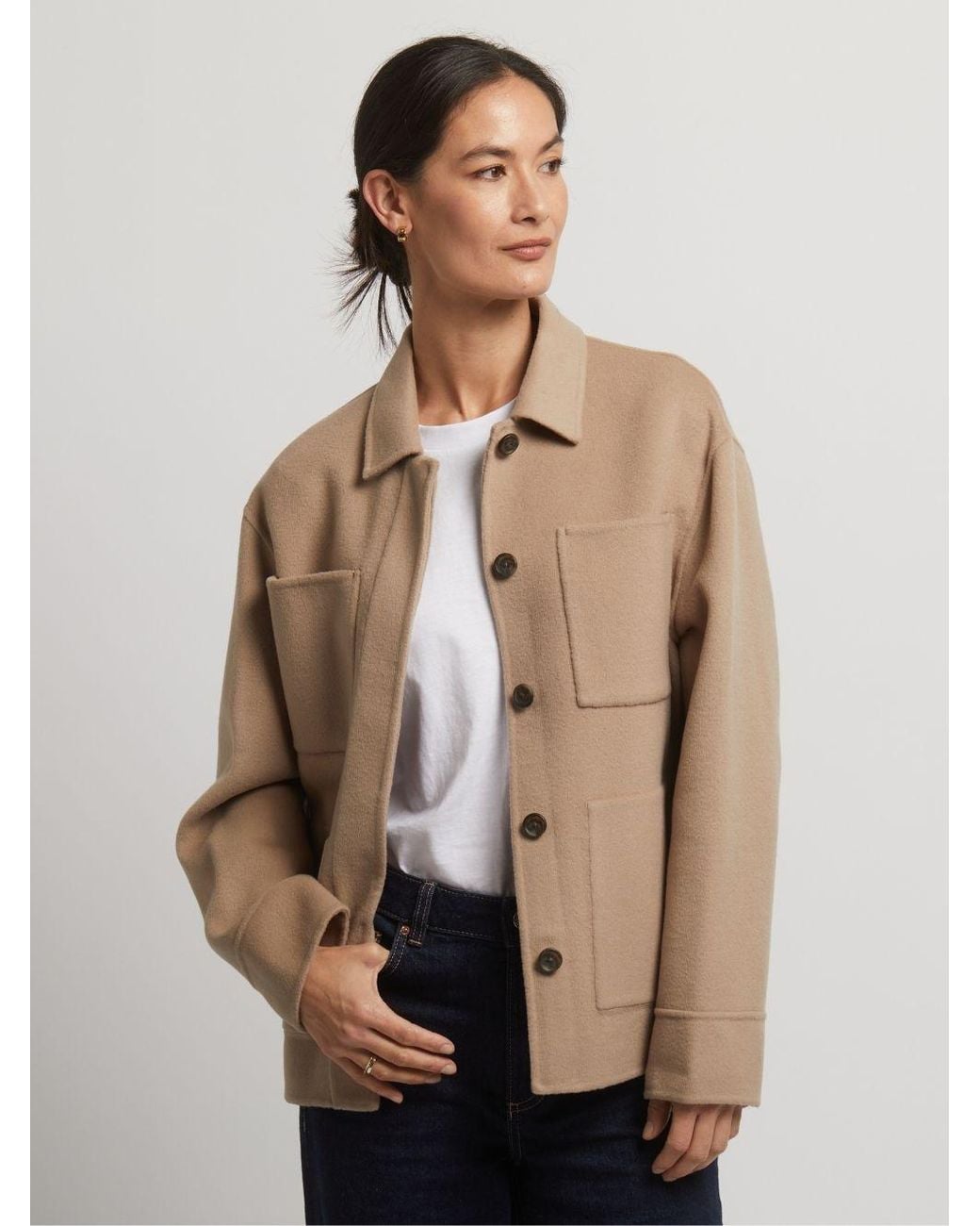 Guards London Brown Neutrals Joanna Wool Cashmere Short Jacket