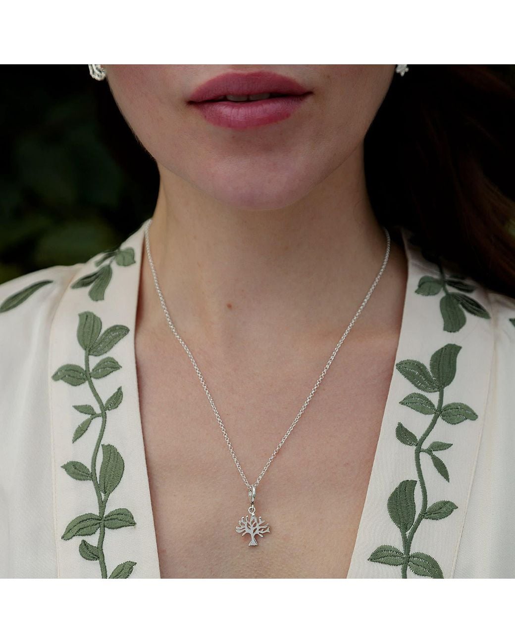 Lily Charmed Metallic Sterling Tree Charm Necklace