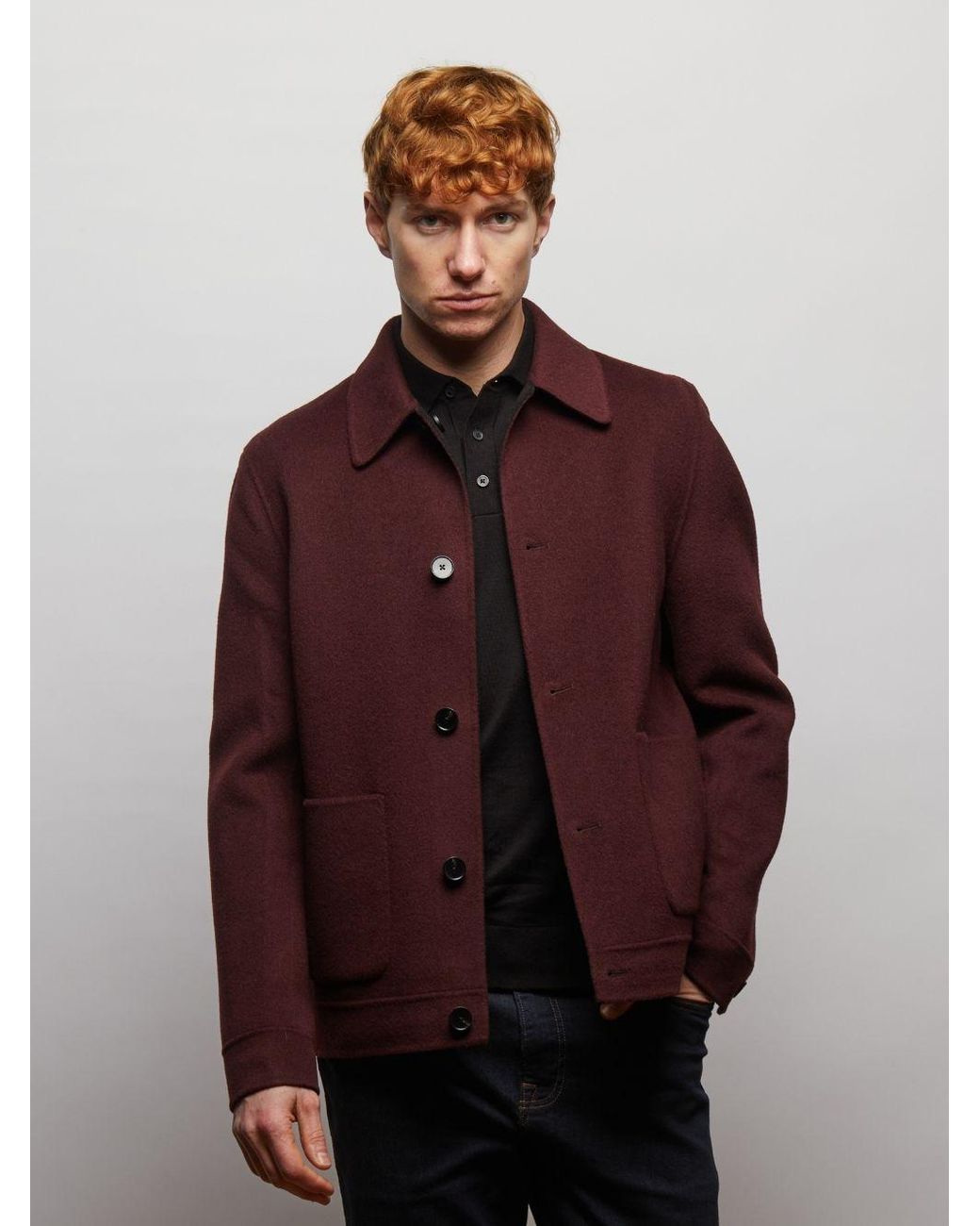 Guards London Purple Irish Reversible Wool Blend Jacket for men