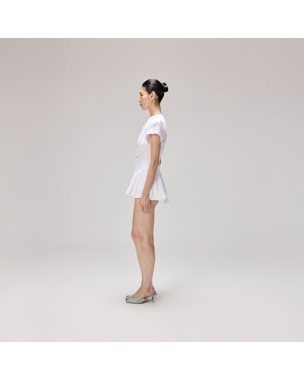 Herfetch White Mini Pearl Dress