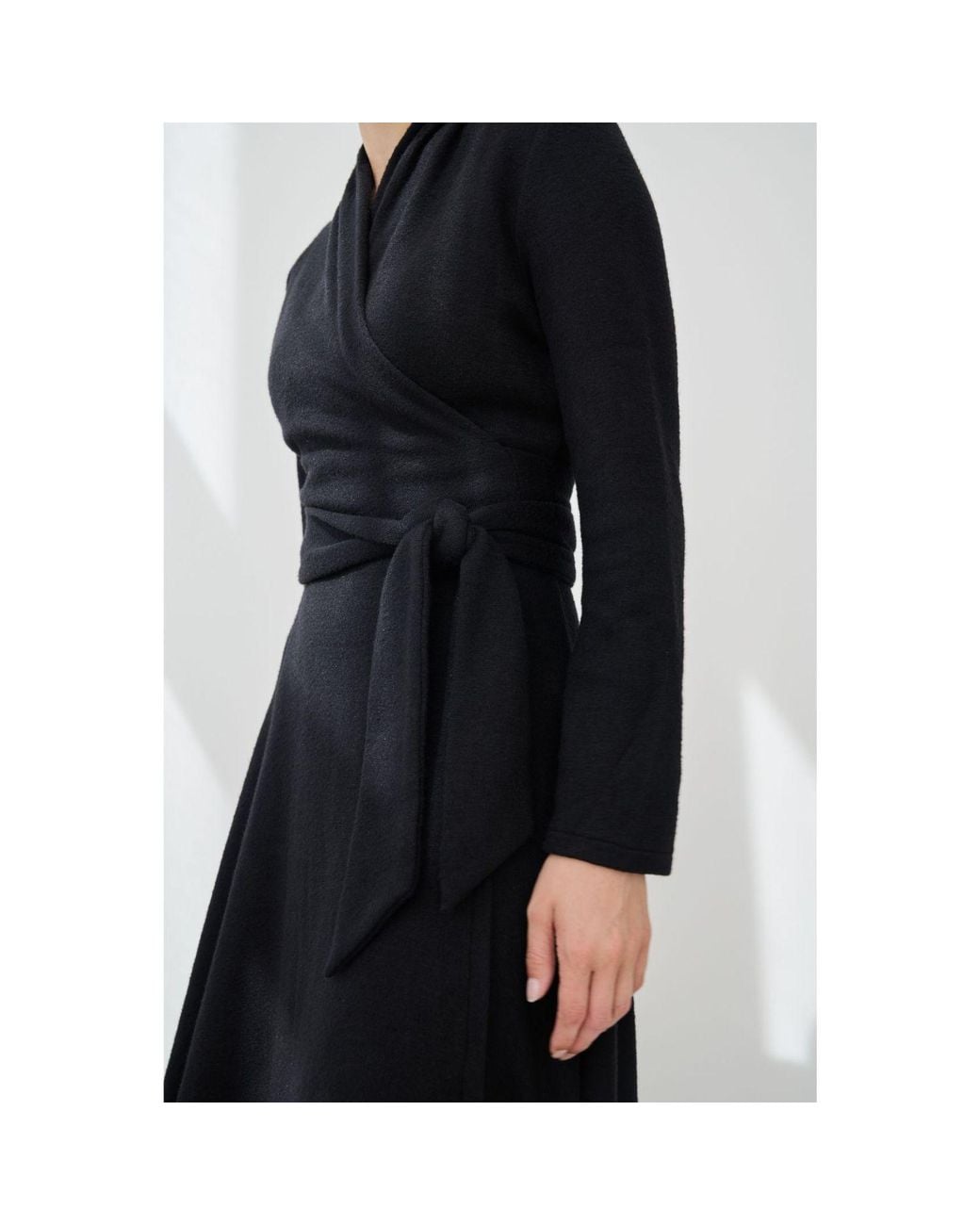 Marianna Déri Black Knitted Wrap Dress