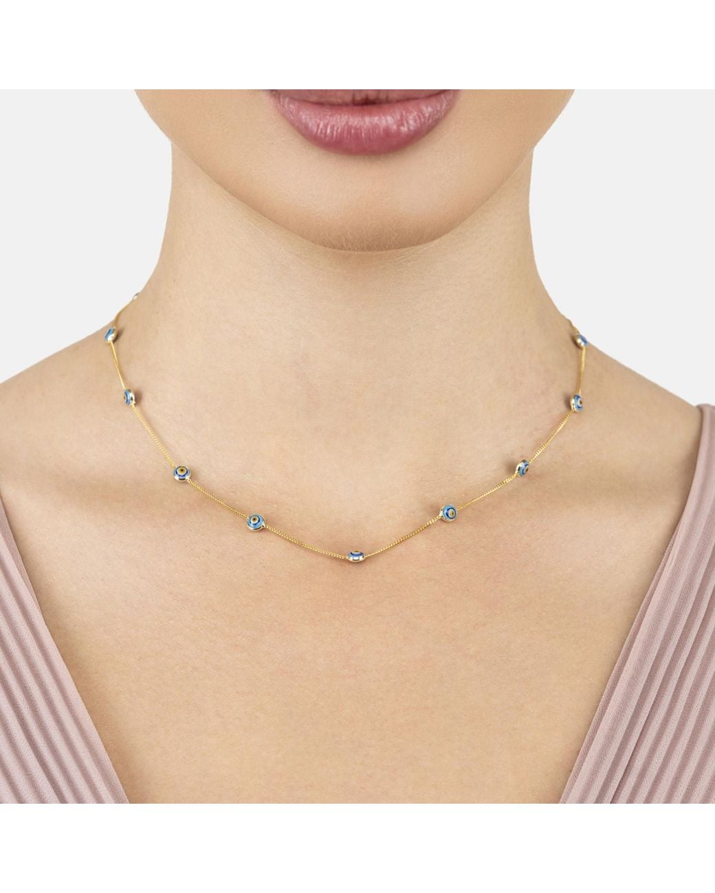 Latelita London Brown Evil Eye Enamel Choker Necklace