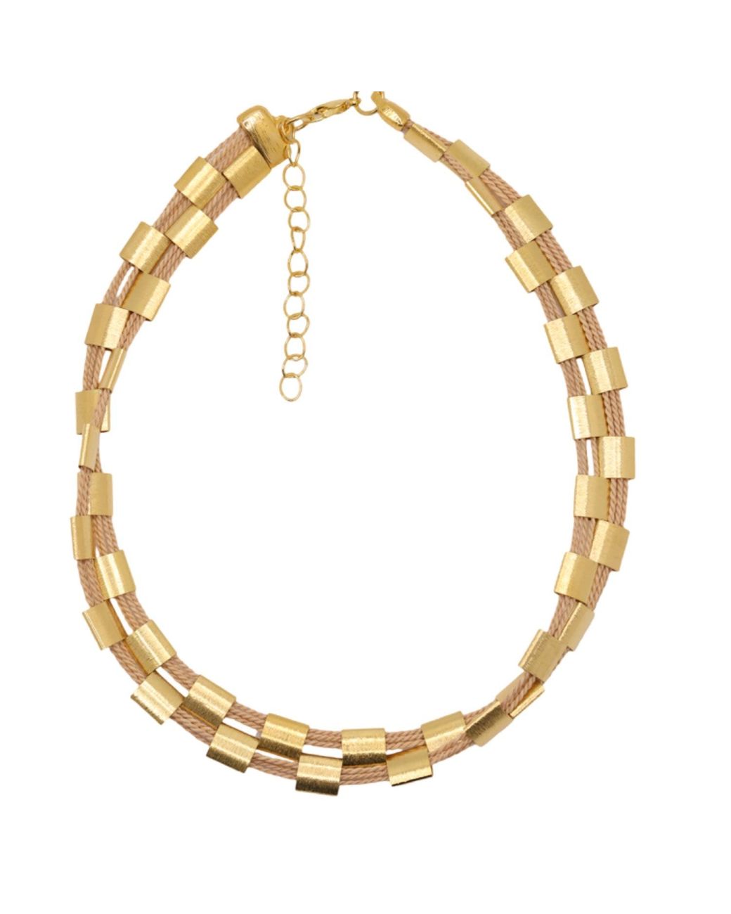 Nart Nature Making Art Metallic The Chain Buriti Natural Fiber Necklace