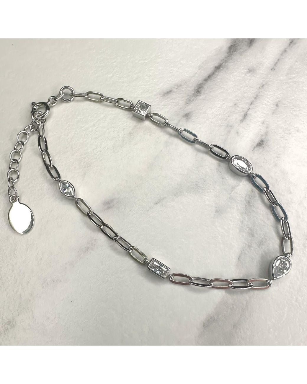 Clemence Wren Metallic Asymmetric Gemstone Bracelet