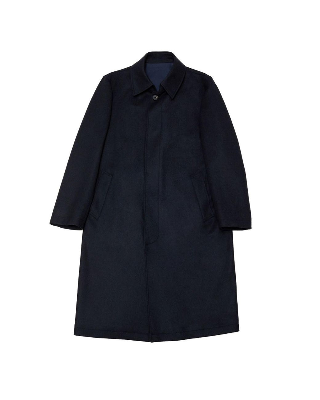 Hegarty London Blue Single Breasted Cashmere Overcoat for men