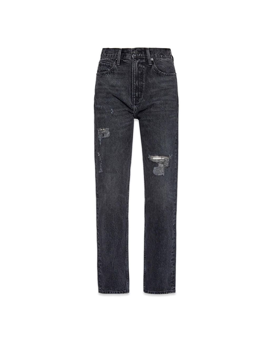 NOEND Blue Slacker Low Rise Relaxed Straight