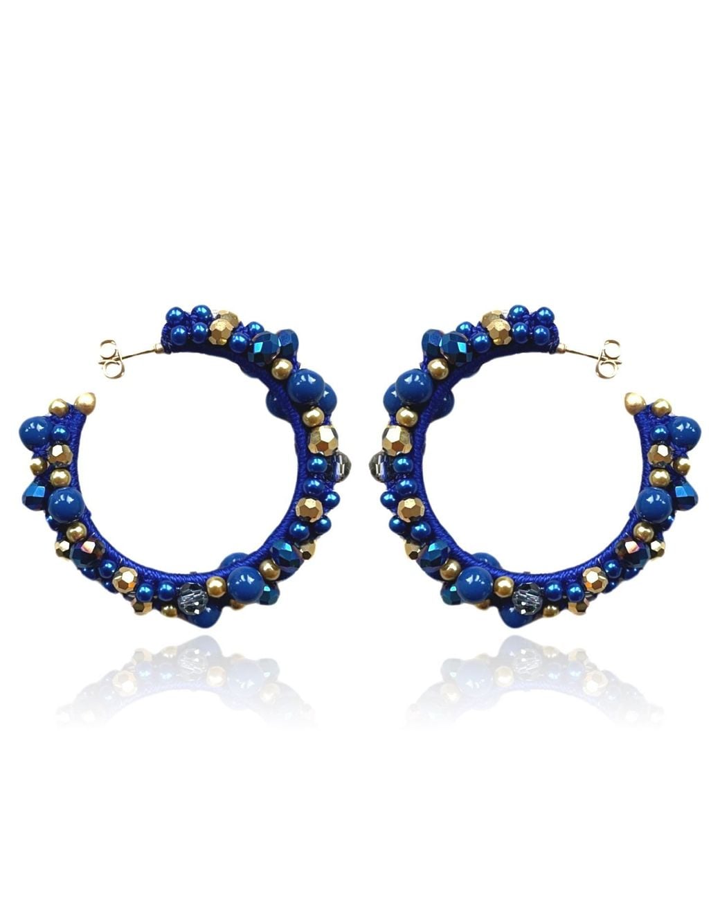 PINAR OZEVLAT Blue Sapphire Cluster Hoops