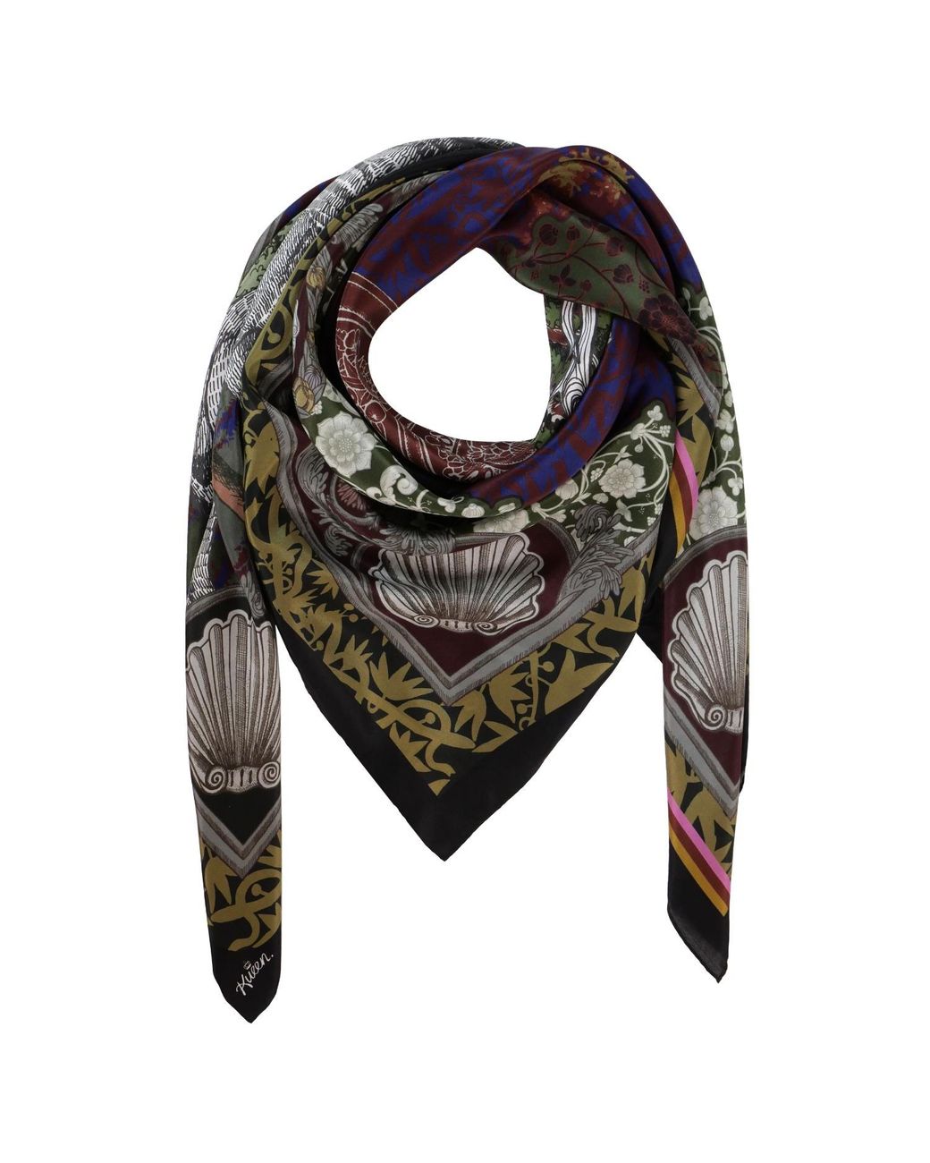 Kueen Green Silk Scarf