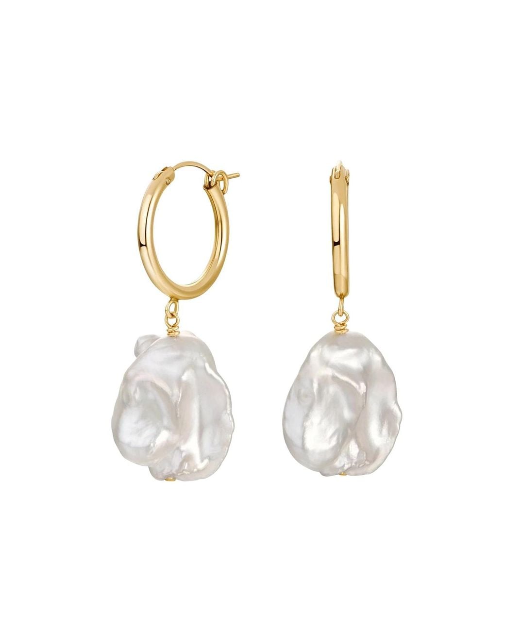 Katy Faye Metallic Joann Pearl Earrings