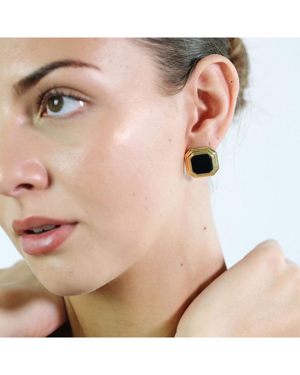 Miss Cecilia Metallic Onyx Deco Studs