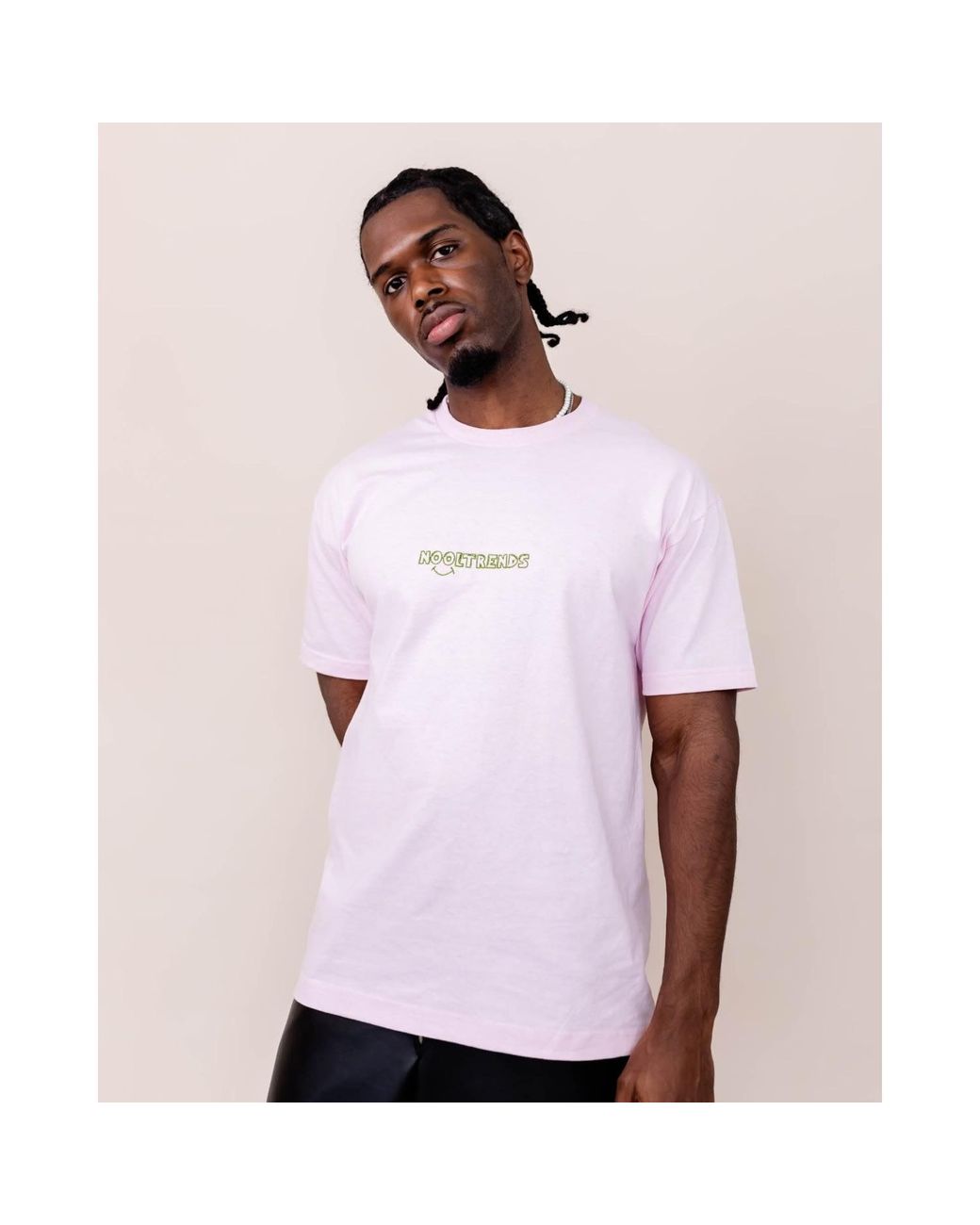 Nooltrends Pink Gender Neutral Smiley T-Shirt for men