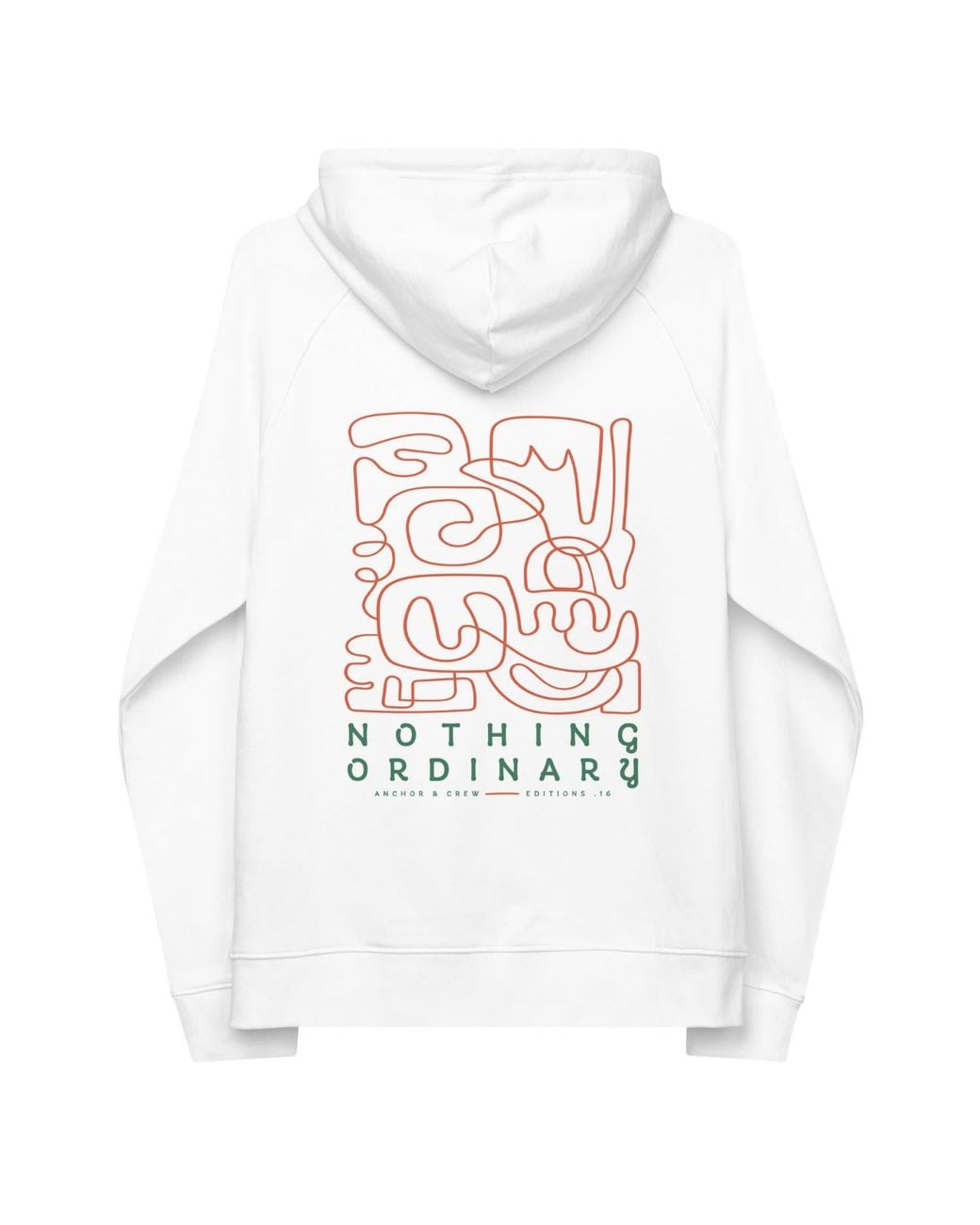 Anchor and Crew White Sixteen Nothing Ordinary Editions Organic Cotton Hoodie for men