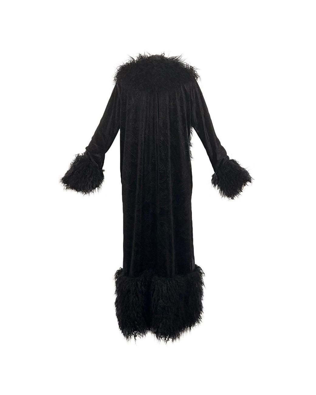 Jennafer Grace Black Penny Deluxe Baroque Velvet Faux Fur Jacket