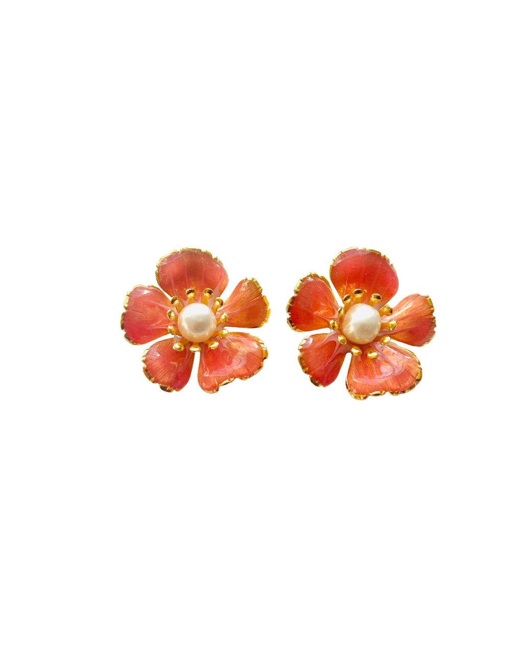 The Pink Reef Orange Small Hand Painted Floral