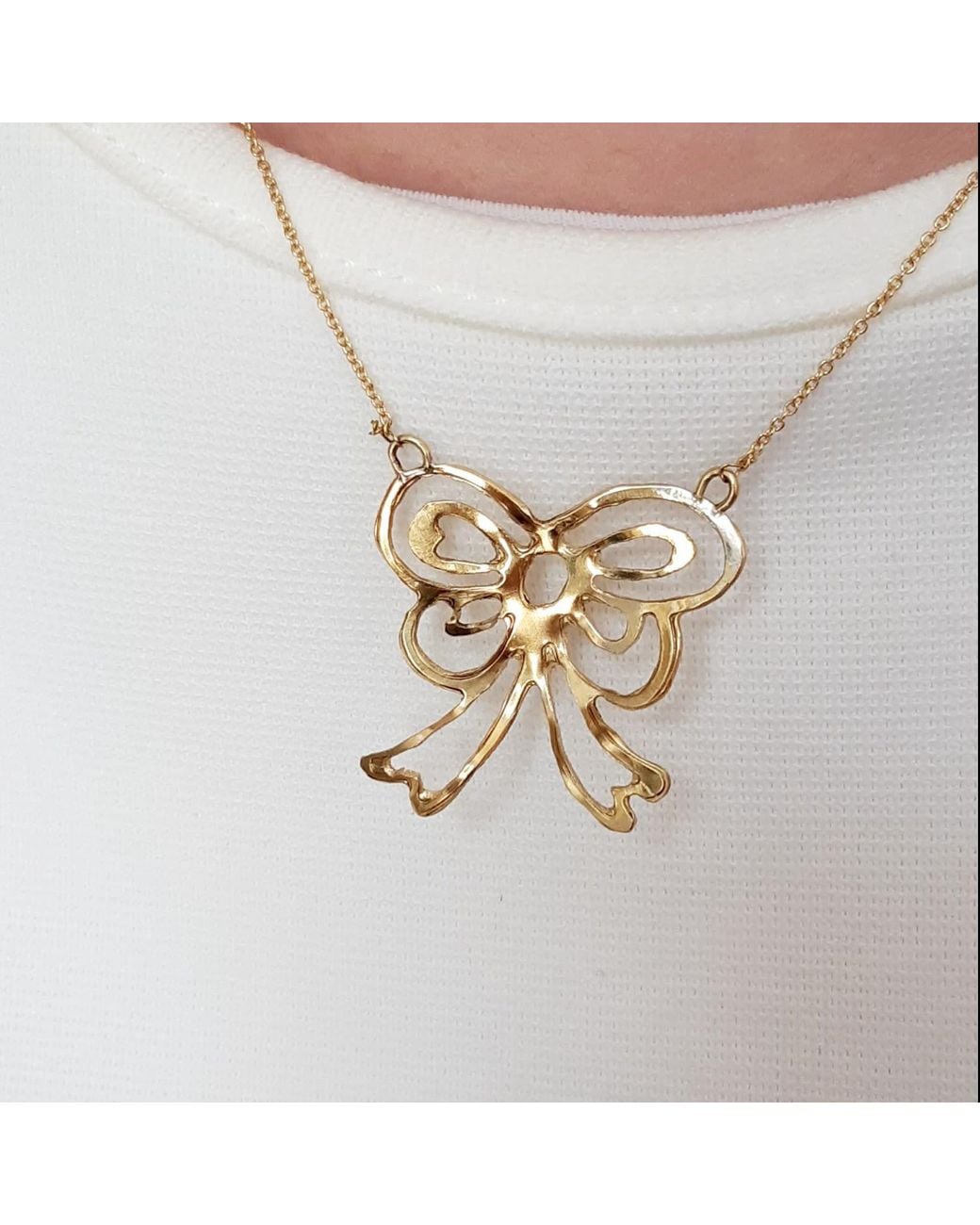 Lily Flo Jewellery Metallic Large Bow Necklace