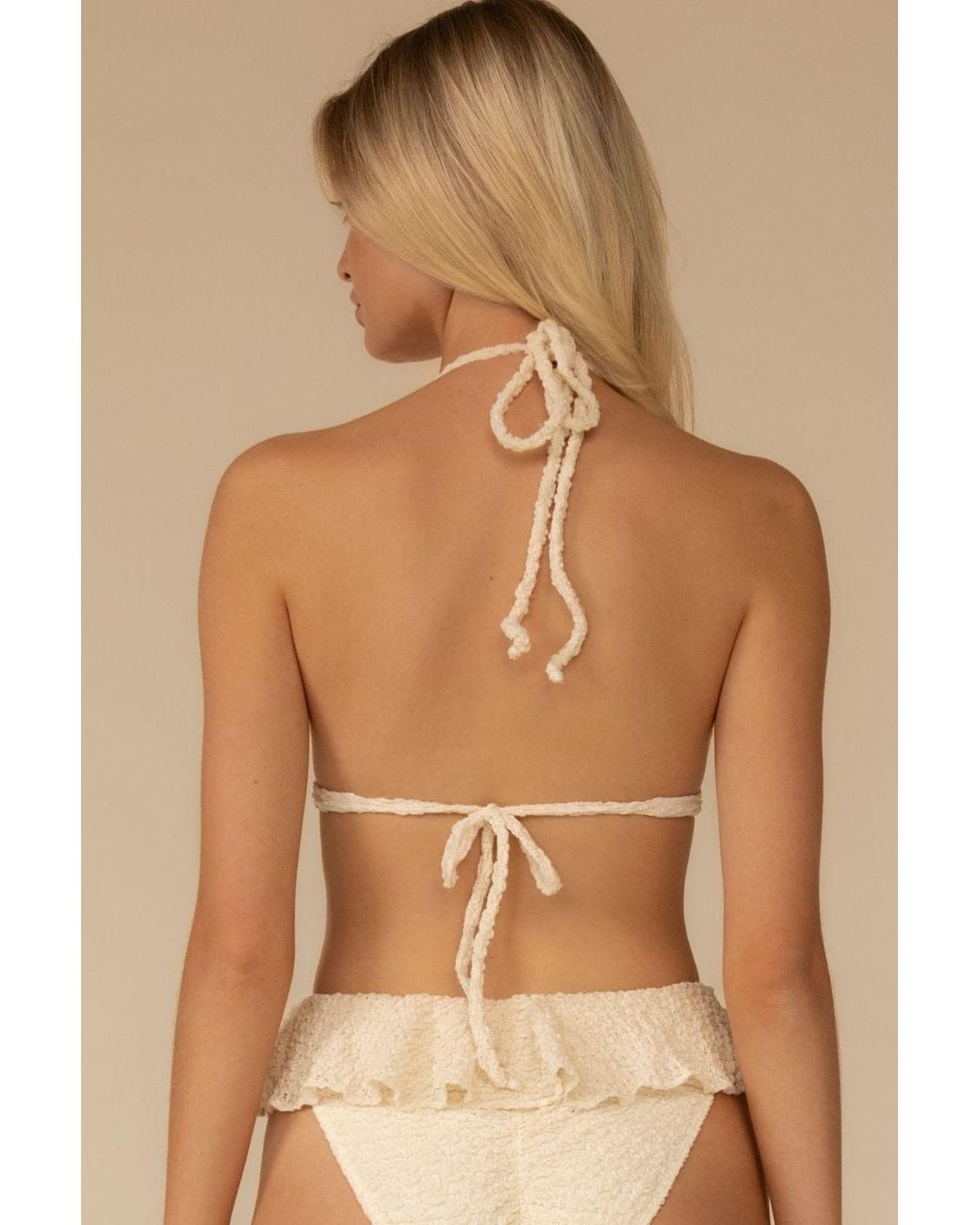 Montce White Neutrals Amalia Texture Emma Bikini Top