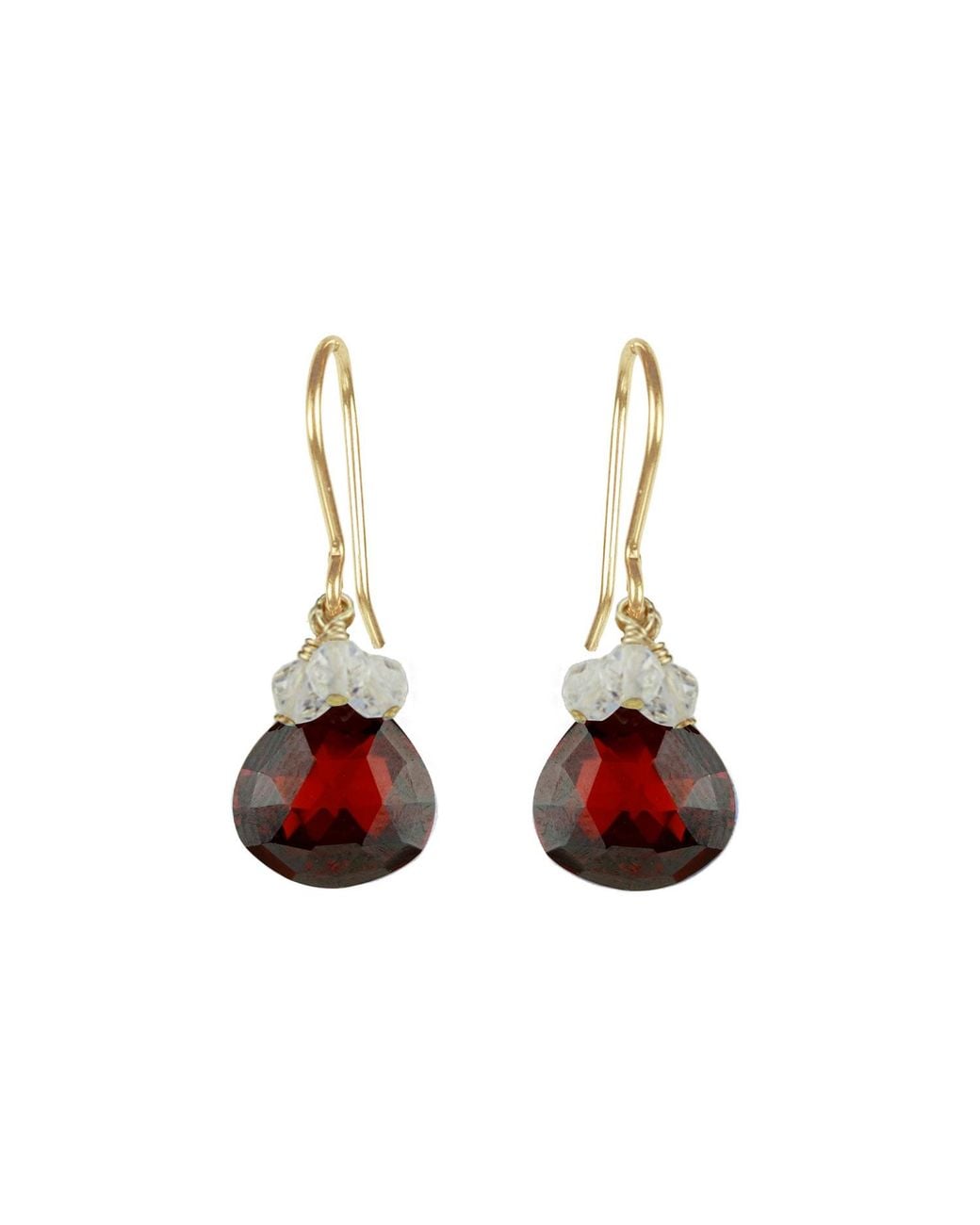 MOUNIR LONDON Garnet Coloured Zircon Drop Earrings