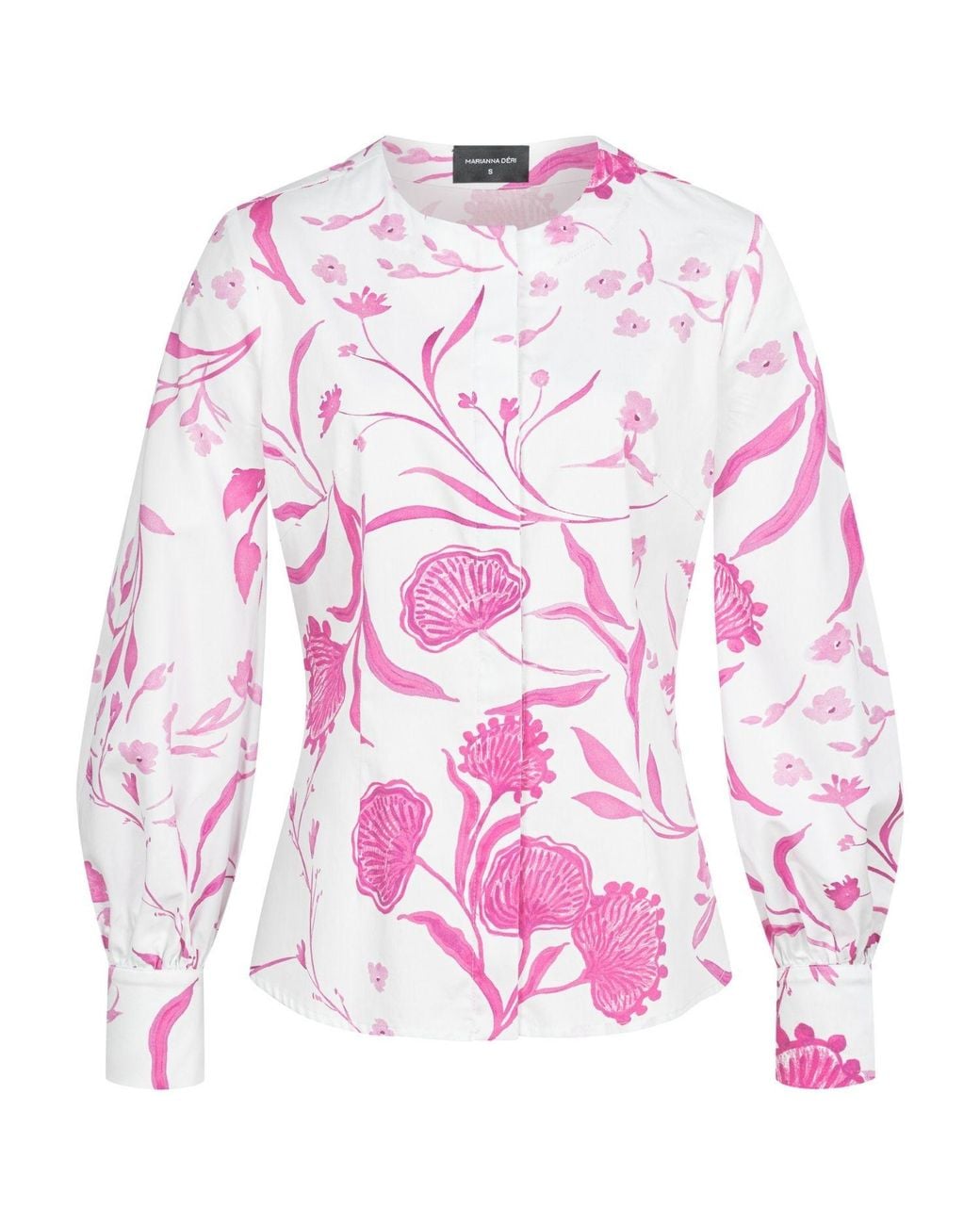 Marianna Déri Pink Blouse With Watercolor Floral Print