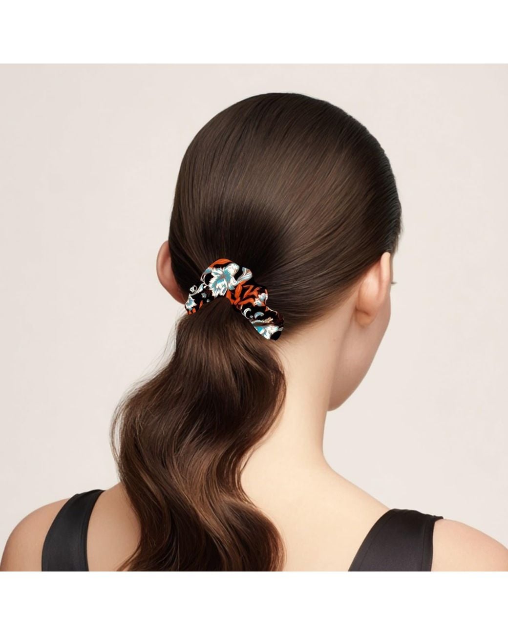 Crono Zee Orange Solstice Garden Scrunchie