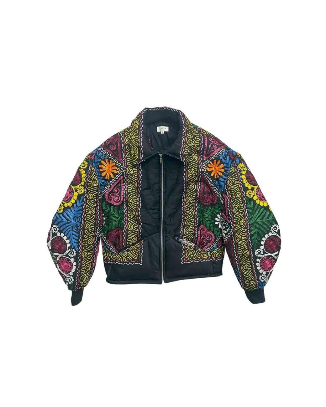 Zasta Studio Blue Unknown Tapestries Cotton & Silk Blend Bomber Jacket Small B for men