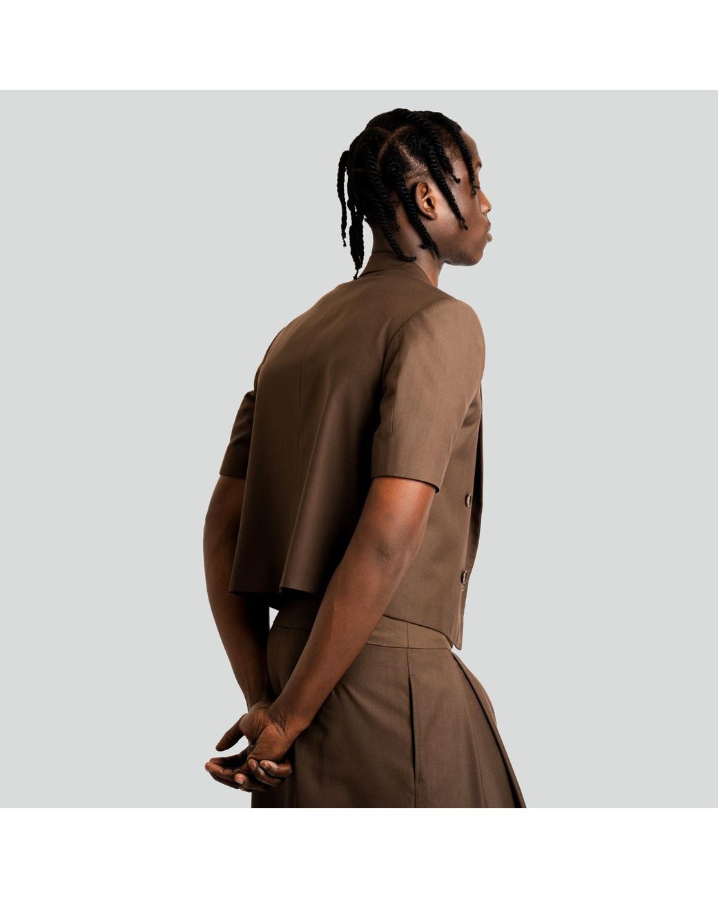 Maui X Lolita Brown André Espresso Cropped Blazer for men