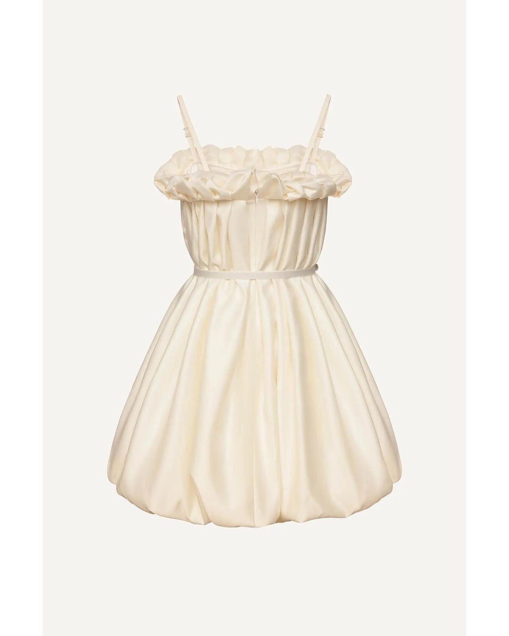 POST MERIDIEM Natural Neutrals Draped Thin Strap Mini Dress With Belt