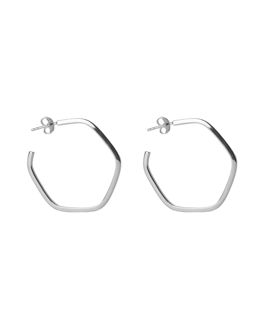 Argento Vivo Metallic The Two-Tone Hexagon Hoop