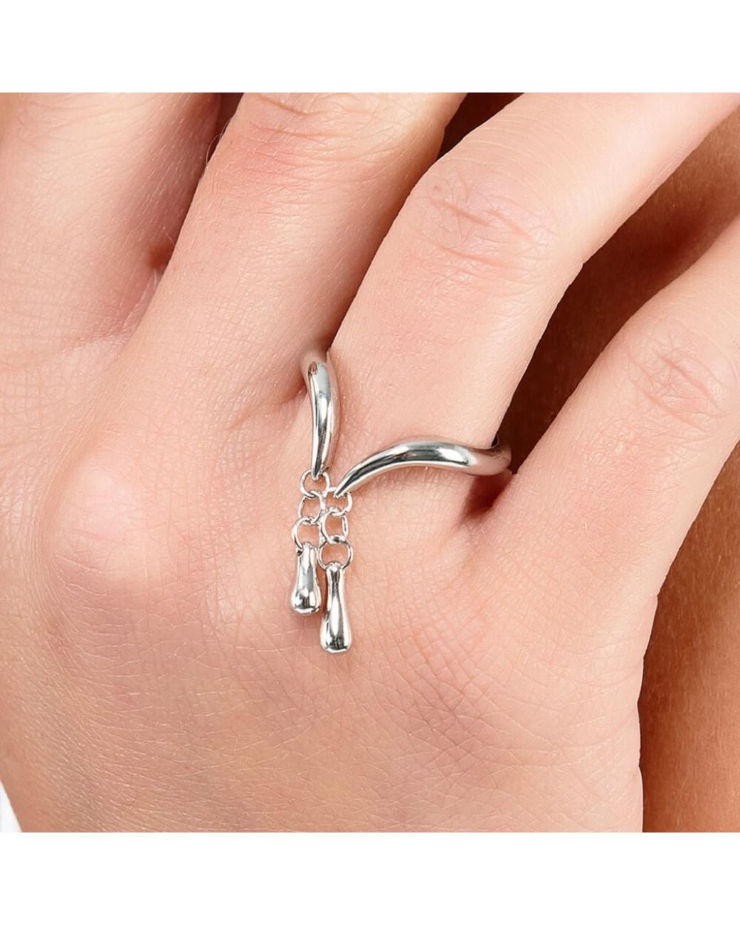 Lucy Quartermaine Metallic Open Double Ring