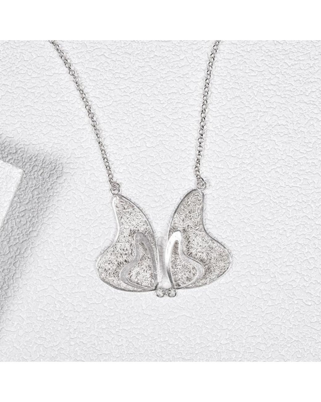 Far East Jewelry Metallic Handcrafted Love Butterfly Necklace