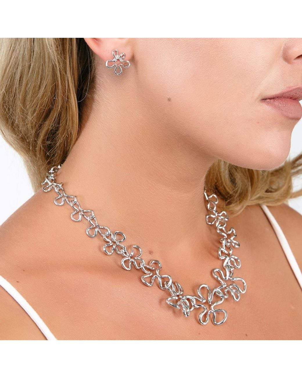 Lucy Quartermaine Metallic Open Splash Necklace