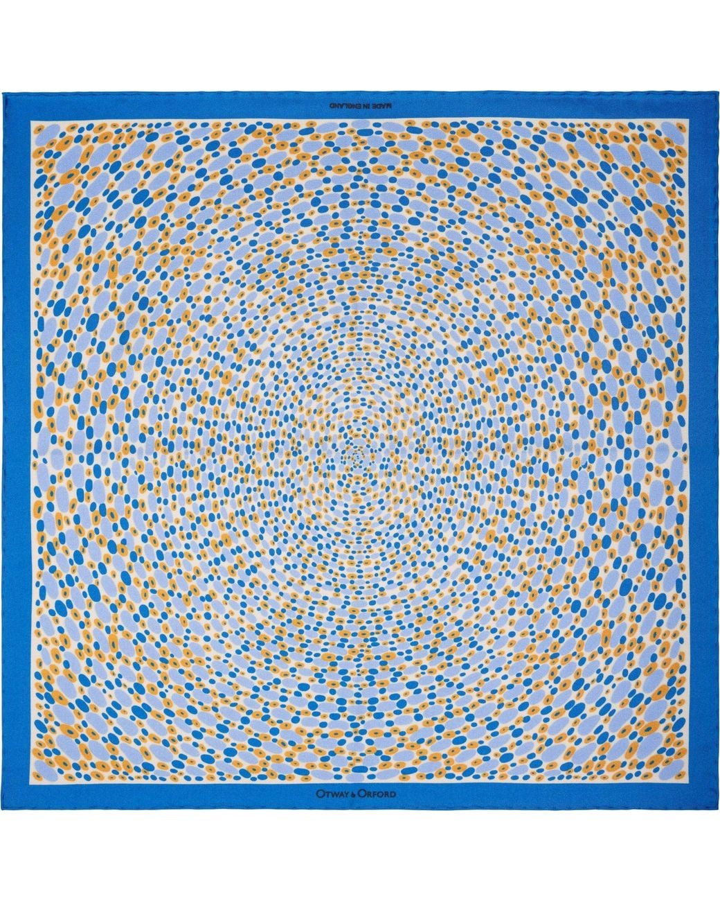 Otway & Orford Blue 'Infinity' Spotted Silk Pocket Square for men