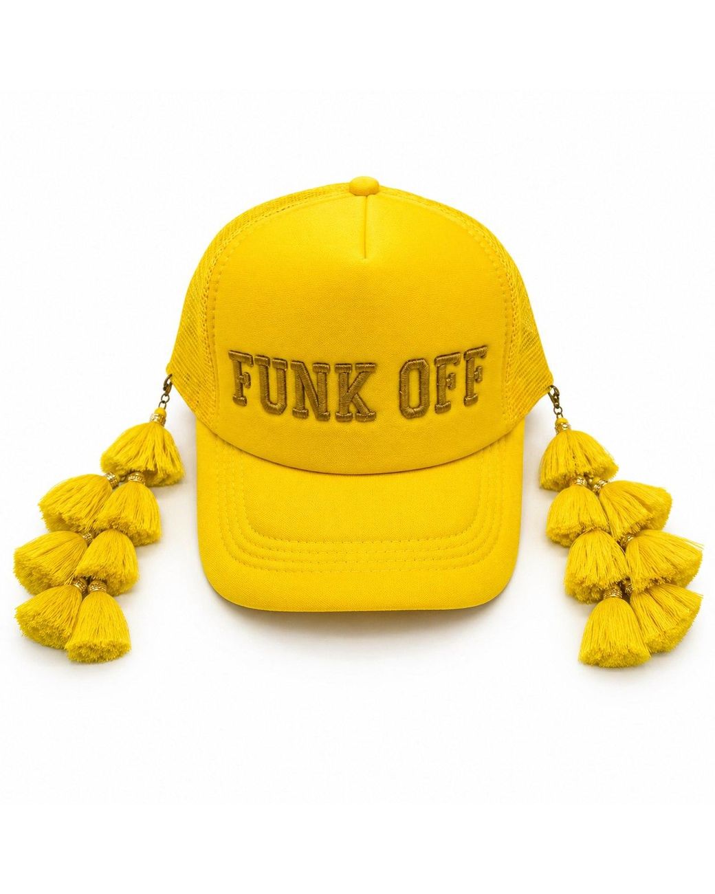 Julia Clancey Yellow Funk Off Chacha Trucker Cap