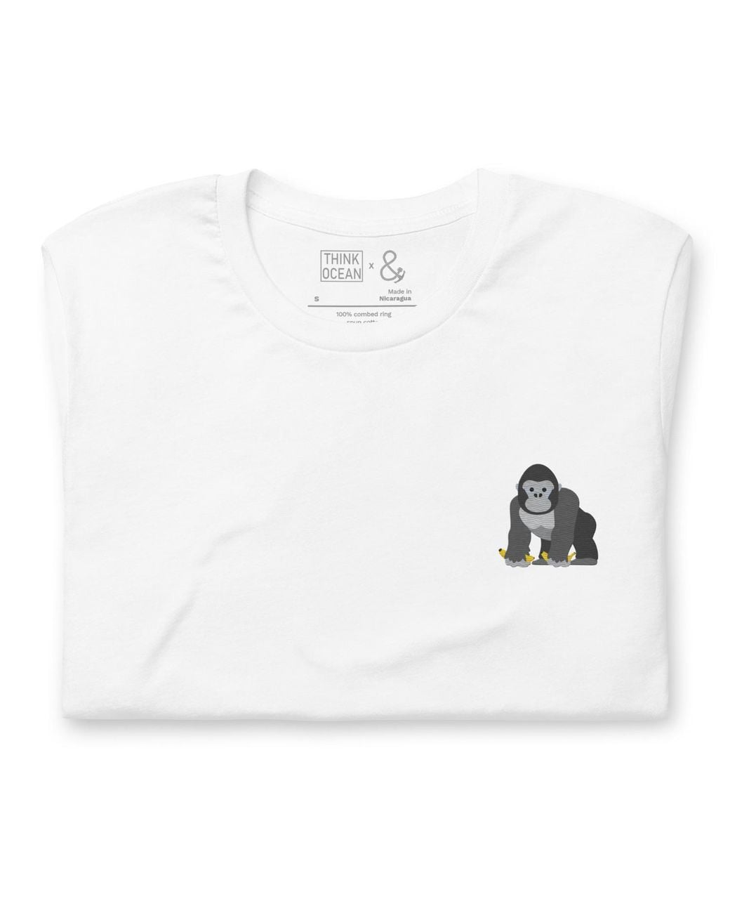 Anchor and Crew White Think Ocean Gorilla Aspirations Cotton Embroidered T-Shirt