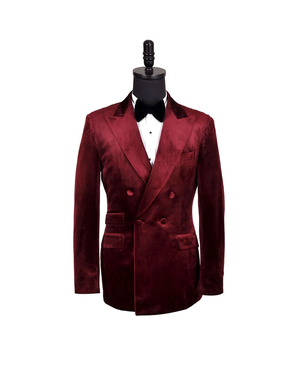 DAVID WEJ Red Maison Velvet Double Breasted Blazer for men