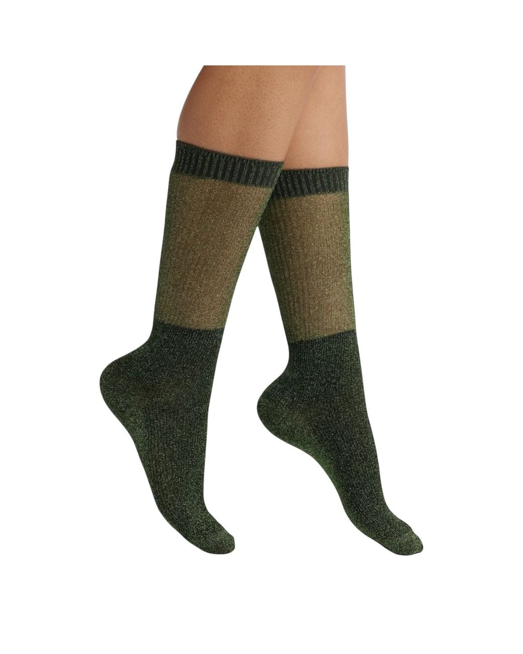 HIGH HEEL JUNGLE by KATHRYN EISMAN Green Glitter Dance Socks