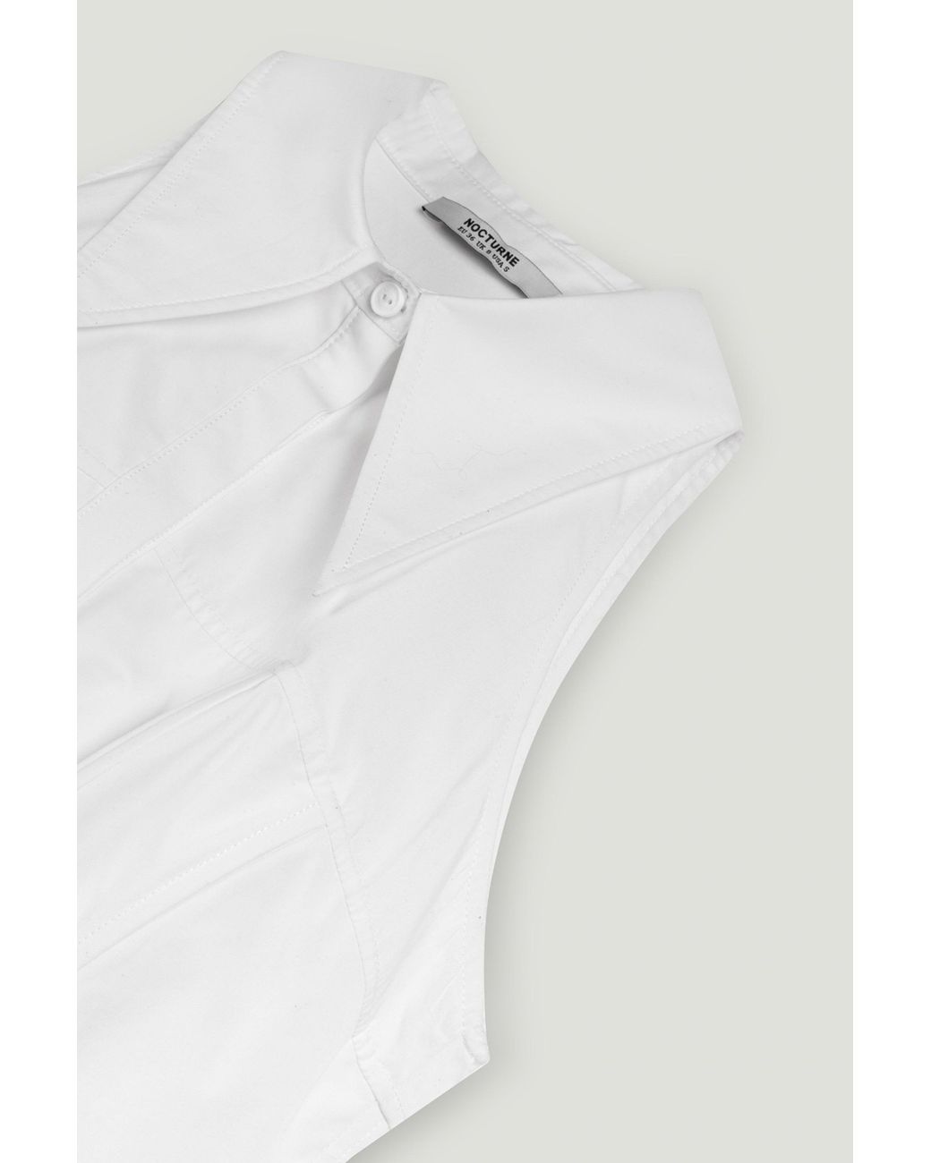Nocturne White Structured Halter Peplum Top